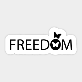 Freedom typography design Sticker